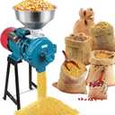Electric Grain Mill Grinder 3000W 110V, Commercial Corn Grinder with Funnel, Dry Feed Grain Mill Machine, Thickness Adjustable, Powder Grinder for Grain Corn Rice Herbs Pepper (Dry Use)