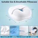 beslovo Side Sleeper Knee Pillow, Memory Foam Leg Pillow, Ergonomic Between Leg Pillow Eases Back Hip Pain, Spine Alignment Sciatica Relief, Knee Pillow with Ice Silk Cover and Elastic Strap (White)
