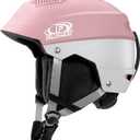 Findway Pro Ski Helmet, Goggle Compatible Snowboard Helmet,[Safety-Certified & Removable Liners] Shockproof and Lightweight Snow Sports Helmet for Men, Women & Youth (Large, White Pink)