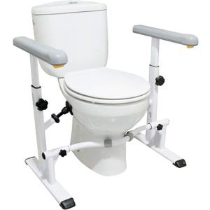 KMINA Toilet Safety Rails for Seniors, Heavy Duty Frame with Handles, Adjustable Height and Width, Handicap Grab Bars