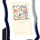 Venusmiles 4x6 Enamel Picture Frame with Mat to 3x5, Wavy Cloud Border, Gold Metal Edge Easel, Real Glass Photo Frame for Wall and Tabletop Display Family Office Photo Gallery, Navy Blue Enamel/1pc