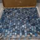 MOP Mother of Pearl Shell Mosaic Mini Brick Backsplash Tile, are Used for Kitchen Backsplashes and Bathroom Wall Tiles, Dark Blue 10 Sheets