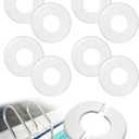 8 Pcs Round Escutcheon Plate ABS Plumbing Cover Plates Wall Split Flange Self-Adhesive Tape, Swimming Pool Ladder Cover for 1.9 Inch Inner Diameter Tube