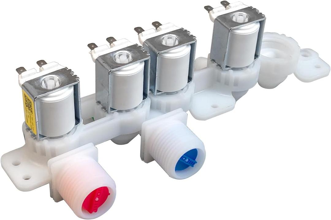 Washer Water Inlet Valve Assembly For Samsung WA49B5205AW WA51A5505AC WA51A5505AV WA52A5500AW WA54A7305AE WA54A7305AV WA54CG7105ADUS WA54CG7105ADUS WA54CG7105AVUS WA55A7300AE WA55CG7100AWUS