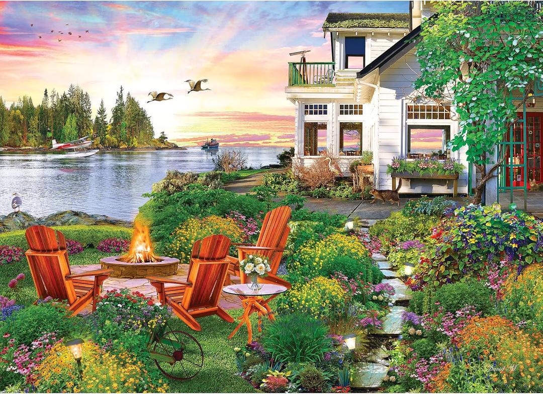 RoseArt - My Happy Place - Harbor House - 1000 Piece Jigsaw Puzzle for Adults