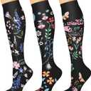 WITHYOU 3 Pairs Compression Socks for Women & Men 15-20 mmHg,Best Support for Nurses Running Hiking (Large-X-Large, 09 Black/Black/Black)