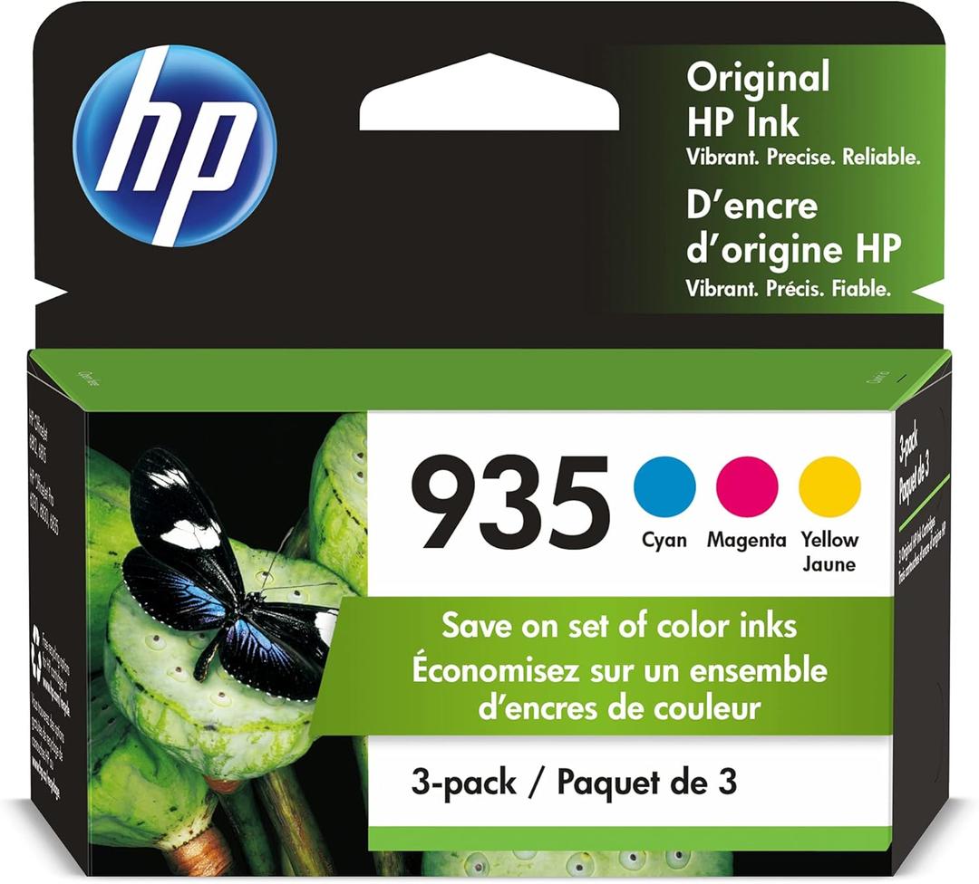 HP 935 Cyan, Magenta, Yellow Ink Cartridges (3-pack) | Works with HP OfficeJet 6810; OfficeJet Pro 6230, 6830 Series | N9H65FN (Combo 3-Pack)