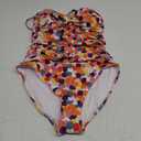 RELLECIGA Women's Strapless One Piece Swimsuit (Large, Colorful Polka Dot)