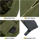 CAMEL CROWN Men's Ski Snow Jacket Waterproof Winter Snow Coat Windproof Warm Fleece Lining Hooded Parka Rain Jacket (3X-Large, Olive-green)