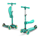 Gotrax KS3 Kids Kick Scooter, LED Lighted Wheels, Adjustable Height Handlebars and Removable Seat, Lean-to-Steer & Widen Anti-Slip Deck, 3 Wheel Scooter for Kids Ages 2-8 and up to 100 Lbs