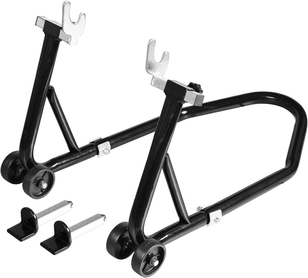Motorcycle Stand Rear Swingarm Spool Paddock Stand, 500Lbs Capacity Combo Wheel Lift Stand for Sport Bike, Fit for Yamaha Honda Kawasaki Black (One Pack)