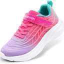 DREAM PAIRS Girls Shoes Kids Tennis Sparkle Ease Running Athletic Lightweight Sneakers for Little/Big Kids Toddler (Purple/Hot Pink), Size US 4
