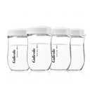 Gulicola Glass Breastmilk Storage Bottles, Wide Neck Breastmilk Collection Bottles, 5 oz, 4 Pack - White