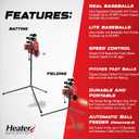 Heater Sports Base Hit Adjustable Real Baseball Pitching Machine 45 MPH Pitching Speed, Includes Automatic Ball Feeder | Perfect for Hitting and Fielding Training for All Skill Levels, One Size