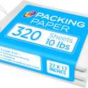 White Packing Paper Sheets for Moving 320 Sheets 27"x17" |10lb Newsprint Wrapping Paper Must-Have Packing Supplies, Shipping Paper, Moving Supplies