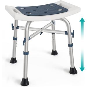 PELEGON Shower Chair for Inside Shower (350 lb)  Adjustable Height, Padded Seat, Shower Chair for Elderly and Disabled  Shower Chair for Adults, Tub Chairs for Bathtubs  Dark Blue