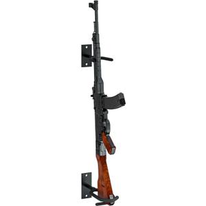 Gun Rack Wall Mount, Indoor Metal Shotgun Stand Rack Indoor, Adjustable Rifle Storage Holder with Soft Padding, Vertical Gun Display