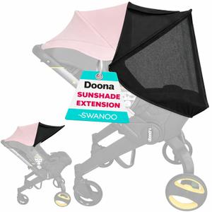 Doona Car Seat Sun Shade Extension, Baby Car Seat Sun Cover Canopy Extender, Infant Stroller Sunshade with UV Protection, Breathable Mesh Bug Net, Newborn Travel Shade
