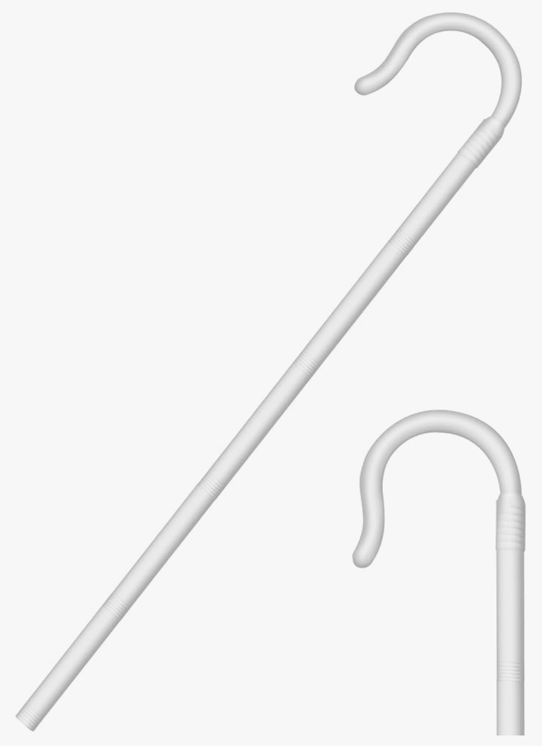 Poen Halloween Shepherd's Staff Hook Prop Costume 5Ft Tall Walking Cane Stick Plastic Crook Staff Shepherd Cosplay Accessory