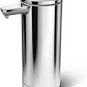 simplehuman 9 oz. Touch-Free Rechargeable Sensor Liquid Soap Pump Dispenser, Polished Stainless Steel