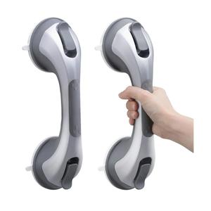 TAILI Shower Handles for Elderly Suction, 2 Pack 12 Inch Shower Grab Bars for Seniors, Grab Bars for Bathtubs and Showers, No Drilling Removable Safety Shower Grip, Silver