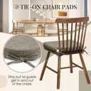 Basic Beyond Chair Cushions for Dining Chairs 4 Pack, Kitchen Chair Cushions with Ties and Non Slip Backing, 16 x 16 inches Chair Pads for Dining Chairs (Khaki)