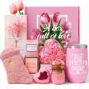 Gifts Basket for Women, Gifts for Mom from Son Daughter, Gifts for Mom, Wife, Girlfriend, Sister, Her, Birthday Gifts for Women, Spa Basket Set for Mother (Pink)