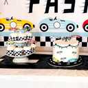 32pcs Race Car Wooden Cupcake Toppers, Racing Flag Cupcake Picks Cake Decorations Baby Shower Birthday Party Supplies