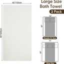 SmoothNovelty 2 Pcs Extra Large Bath Sheets 40 x 80in Oversized Jumbo Bathroom Towel Giant XXL Coral Fleece Beach Sheets Soft Quick Dry Absorbent with Hanging Loop (Cream)