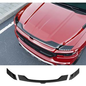 Hood Deflector Compatible with 2019-2026 Dodge Ram 1500 Hood Protector (No Rebel RHO TRX) ABS Shield Replacement for 2019-2026 Dodge Ram 1500 Accessories (Glossy Black)