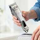 KIKIDO Hair Clippers Professional Cordless for Men, Barber Clippers for Hair Cutting Kit, Wireless LCD Display Hair Trimmers Set, Rechargeable Haircut Machine for Family (Sliver)