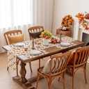 Romanstile Fall Table Runner 13 x 48 Inch, Autumn Thanksgiving Brown Maple Leaves Harvest Farmhouse Style Table Decoration for Dining, Holiday, Party Decor