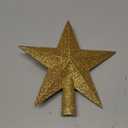 Livder 8 Inches Christmas Tree Top Crown Glitter Star Decoration (Golden)