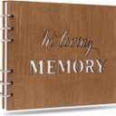 Creawoo Wooden Funeral Guest Book for Memorial Service Decorations Celebration of Life Funeral Guest Book, in Loving Memory Guestbook for Funeral, Memorial Book Funeral Guestbook-8.5"