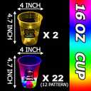 mishunyus 30th Birthday Party Cups 24 Pack- Glow for Funny RIP Twenties Theme Decorations, 16oz