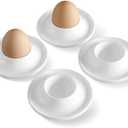 Cinf Ceramic Egg Holder Gift Set of 4 Porcelain Holder Breakfast Boiled Cooking Easy to Clean Childhood Memories Kitchen