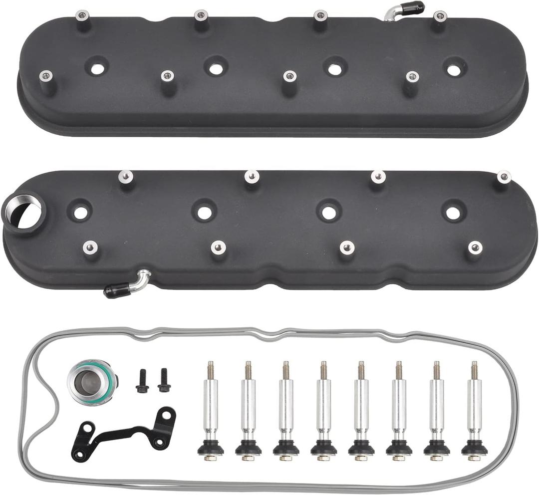 Cast Aluminum Engines Valve Cover with Coil Mounts Compatible with GM LS LS1 LS2 LS3 LS6 5.3 6.0 - Black