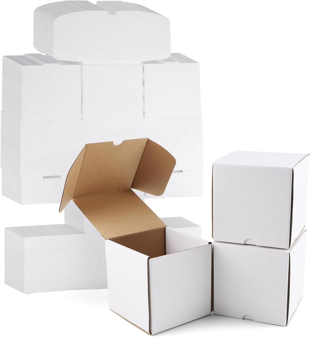 WIFTREY 30 Pack 5x5x5 White Small Shipping Boxes, 5 x 5 x 5 Corrugated Cardboard Box for Packaging Small Business, Shipping, Moving, Mailing