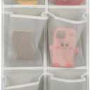 Over the Door 12 Pocket Hanging Shoe Organizer, Gray