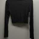 Womens Long Sleeve Crop Tops Lightweight Mock Neck Base Layer Shirts (X-Small, Black)
