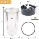 Tanzfrosch 32oz Cup and Extractor Blade Replacement Parts Blender Accessories Compatible with Nutribullet 600W/900W Models (4 Packs)