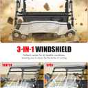 3-in-1 Flip Up Windshield for Kawasaki Mule Pro MX,Clear 1/5" Hard Coated Front Flip Windshield UTV Adjustable Windscreen for Kawasaki Mule Pro MX 2019-2026 Accessories,Can Open/Vented/Closed