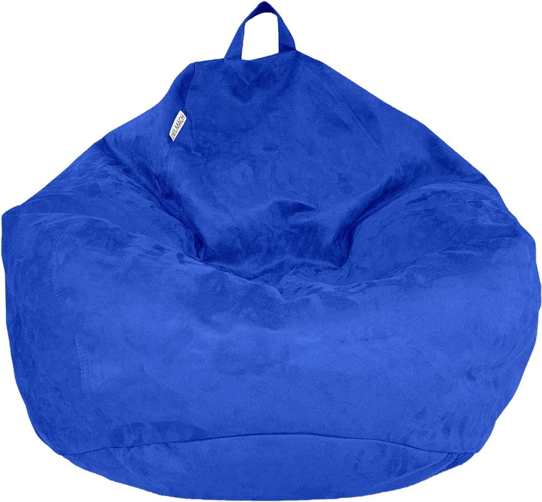 Bean Bag Stuffed Animal Storage Chair Cover (No Filler) for Kids and Adults. Extra Large Bird's Nest Beanbag Memory Foam Soft Premium (Royal Blue, 3.5 ft (Cover Only))