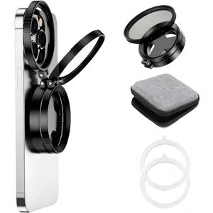 Magnetic CPL Filter for iPhone, 52mm Polarizing Filter, Circular Polarized Lens Filter with Foldable Stand, Rotatable Polarizer Filter Compatible with iPhone 17/16/15/14/13 and Smartphone