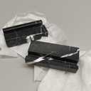 PATIKIL Business Card Holder for Desk, 2 Pack Marble Business Card Holders Stone Card Stand Organizer Cards Display for Office Exhibition, Black