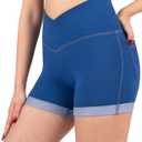 NirJEANS Women's Short Jeggings - Sexy Jeans Shorts for Women, High Waisted Crossover Women's Jeggings Booty Shorts for Women (6, Indigo)