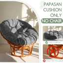HIGOGOGO Papasan Chair Cushion with Corduroy Cover (Without Chair), 48 x 48 Inch Supportive Cushion, Overstuffed Chair Cushion,Dark Grey