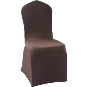 WELMATCH Chocolate Stretch Spandex Chair Covers - 12 pcs Wedding Party Dining Scuba Elastic Chair Covers (Chocolate, 12)