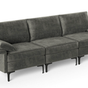 Large 3-Seat Sofa Sectional with Metal Legs for 3-4 people