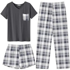 Ekouaer Women's 2 Piece Pajama Set Short Sleeve Sleepwear Pj Set Top and Shorts Pants Pjs with Pockets 2XL Ekouaer Women's 2 Piece Pajama Set Short Sleeve Sleepwear Pj Set Top and Shorts Pants Pjs with Pockets 2XL